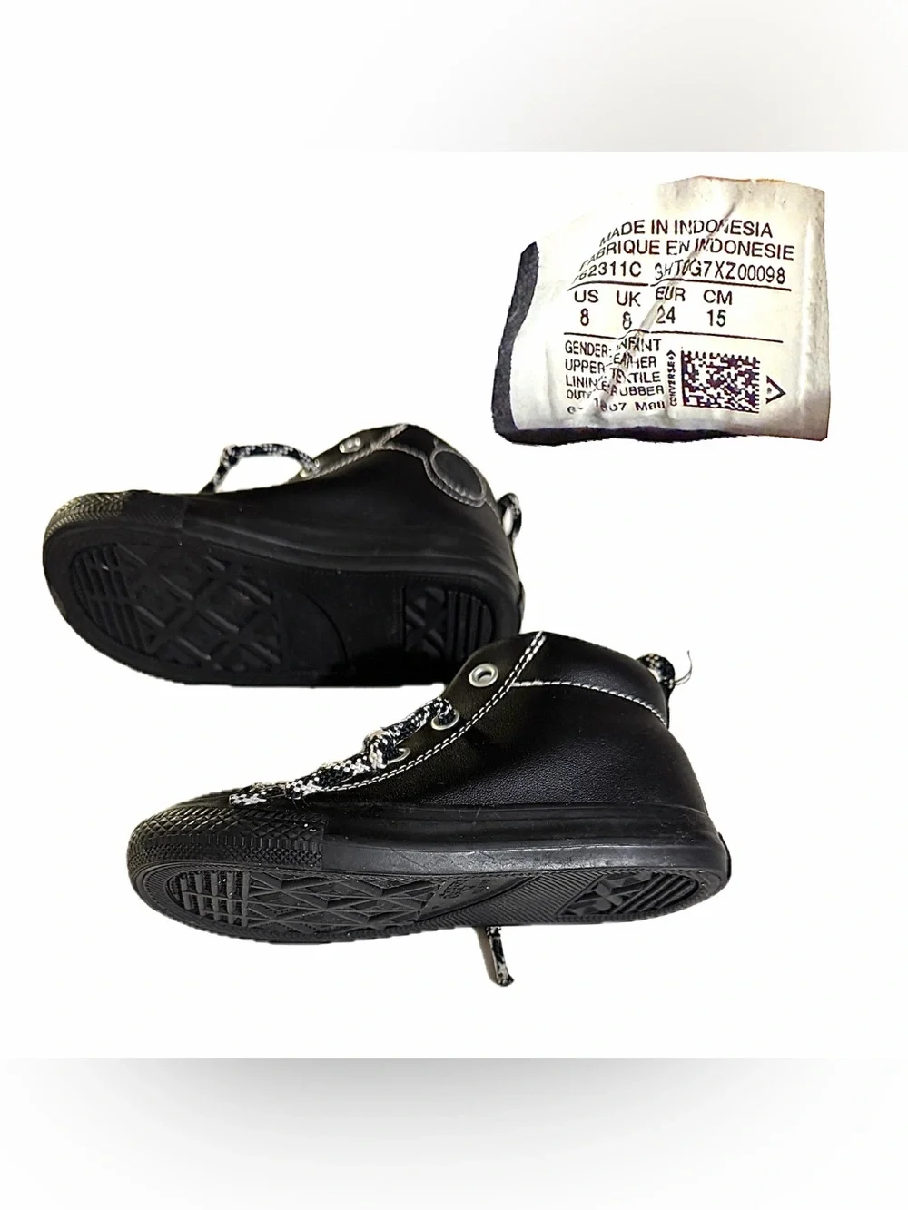 Converse Chuck Taylor Mid Top Black Athletic Sneakers Boots US 8 Toddler